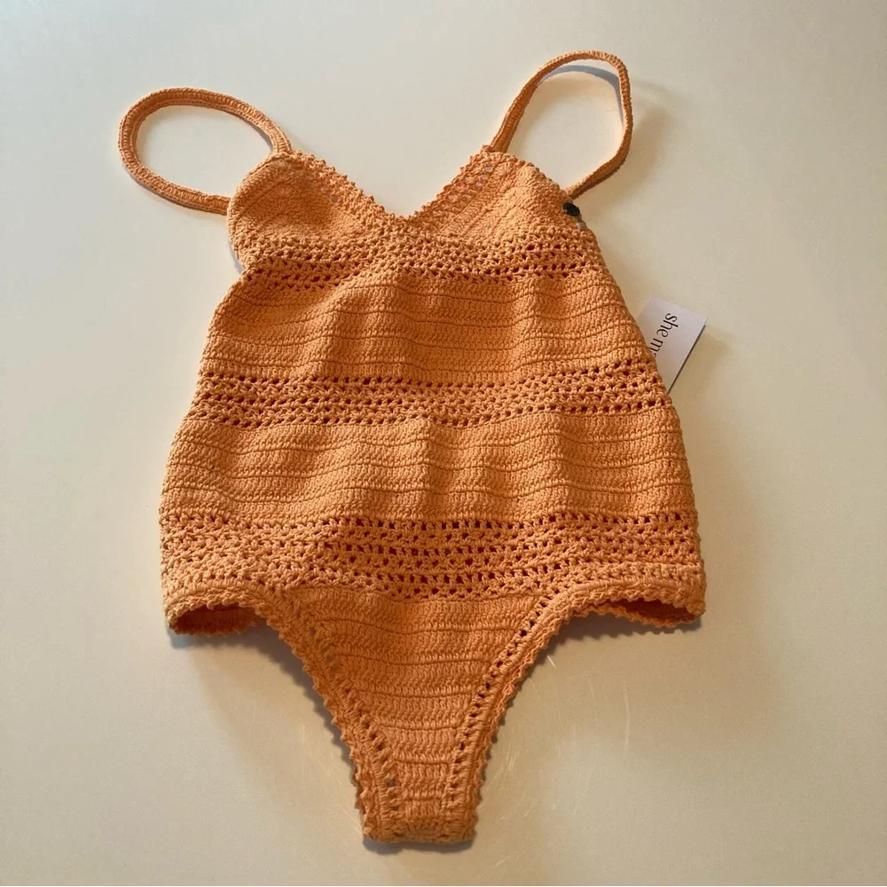 NWT!! She Made Me - Essential Crochet One-Piece Swimsuit Size Small - Picture 9 of 9